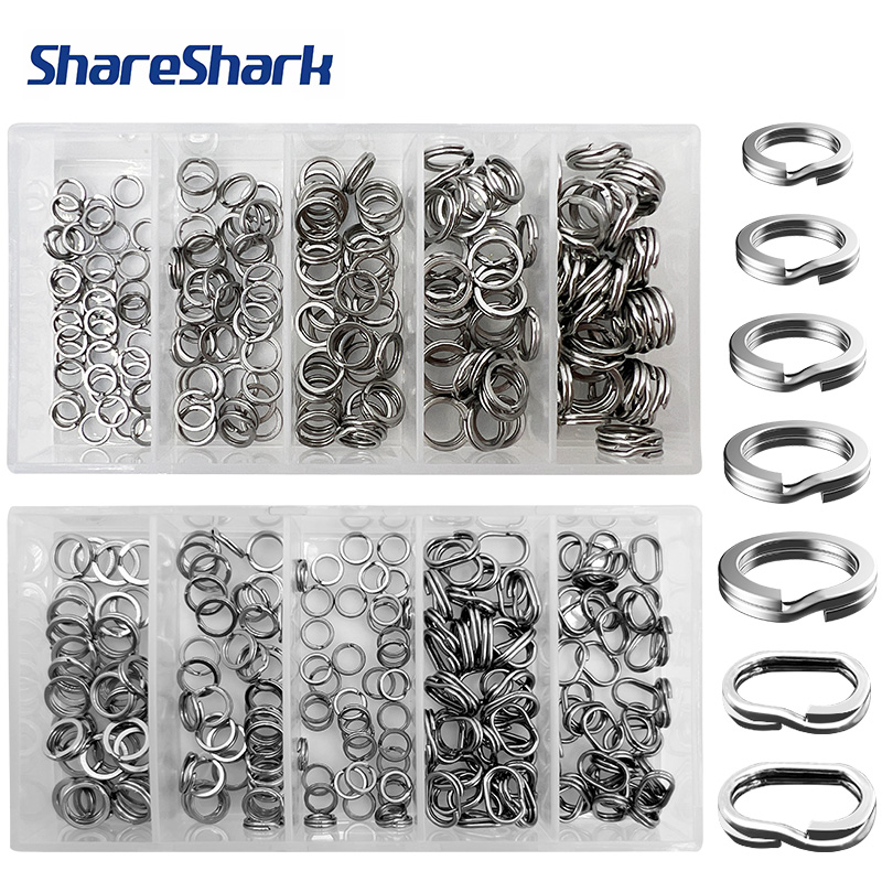 Fishing Lure Box - ShareShark 200 sztuk/pudełko Wytrzymałe kółka łącznikowe