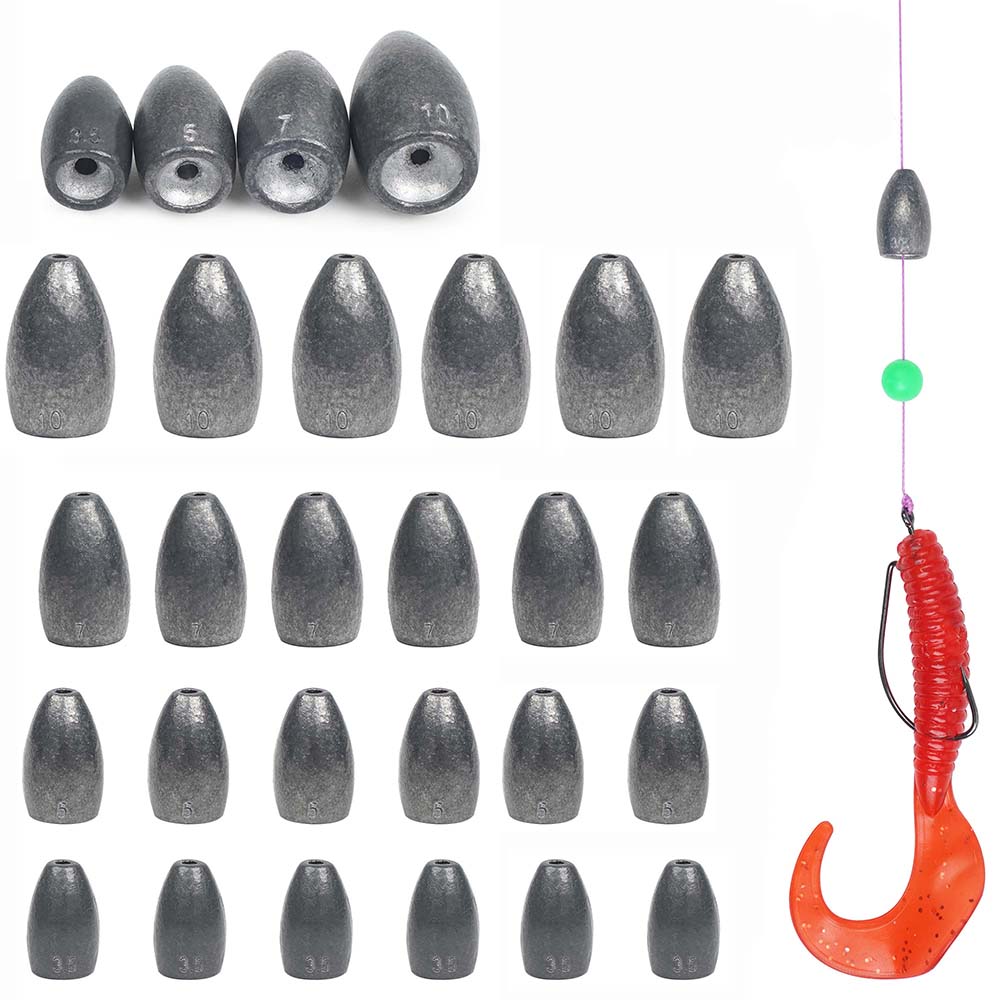 Fishing Lure Making Kit - Bullet Fishing Sinkers Zestaw ciężarków Odwracane