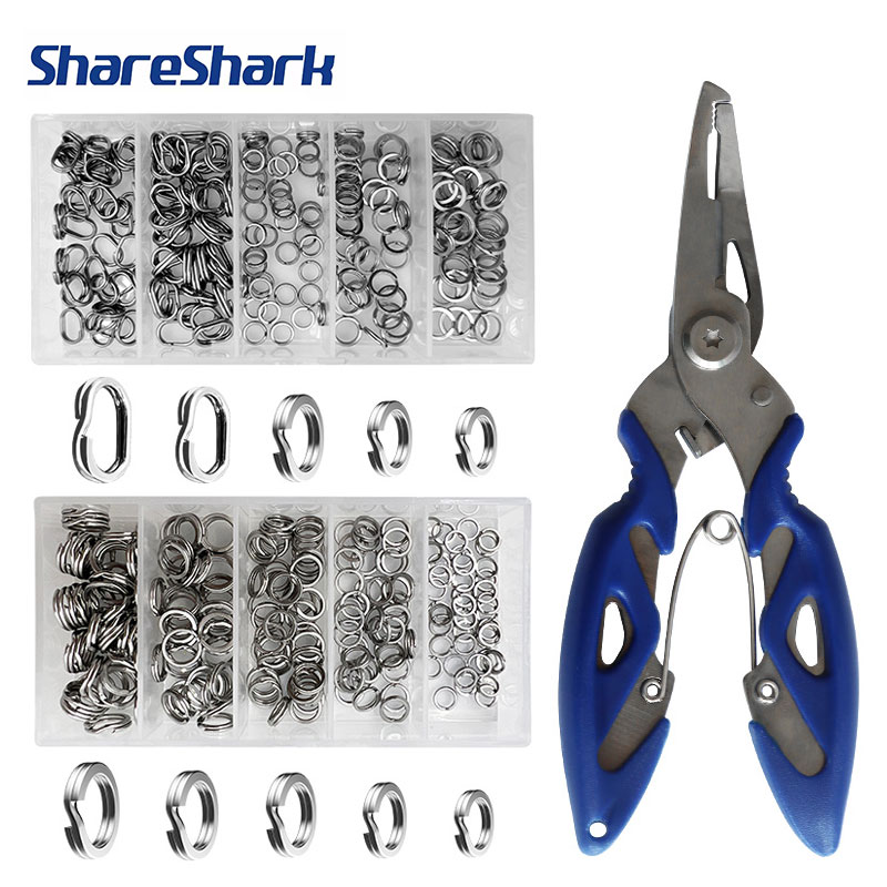 Fishing Lure Kit - ShareShark 200 szt. Stalowe kółka łącznikowe