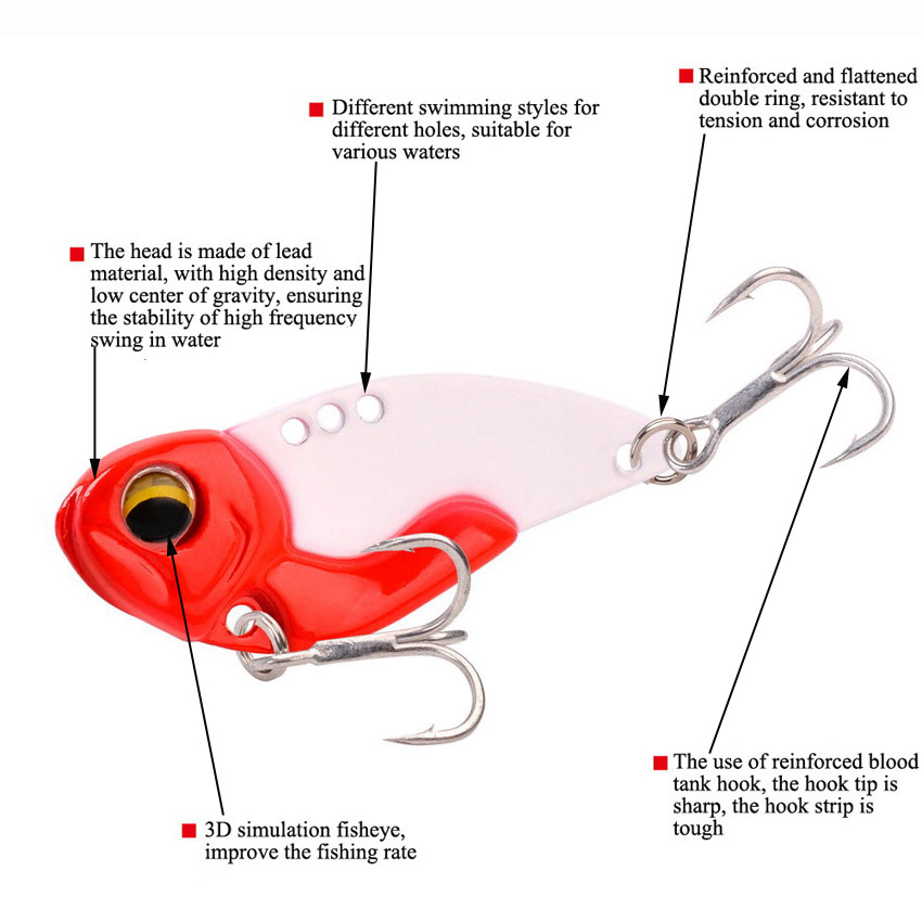 6 szt. Metalowych Przynęt Wibr – Fishing Lure Blade Bait recenzja i cena